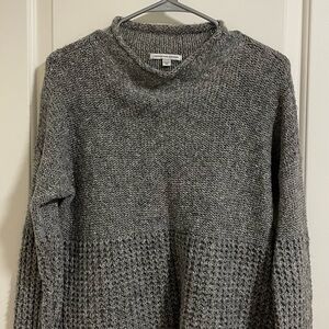American Eagle Outfitters Charcoal Gray Textured Crewneck Sweater